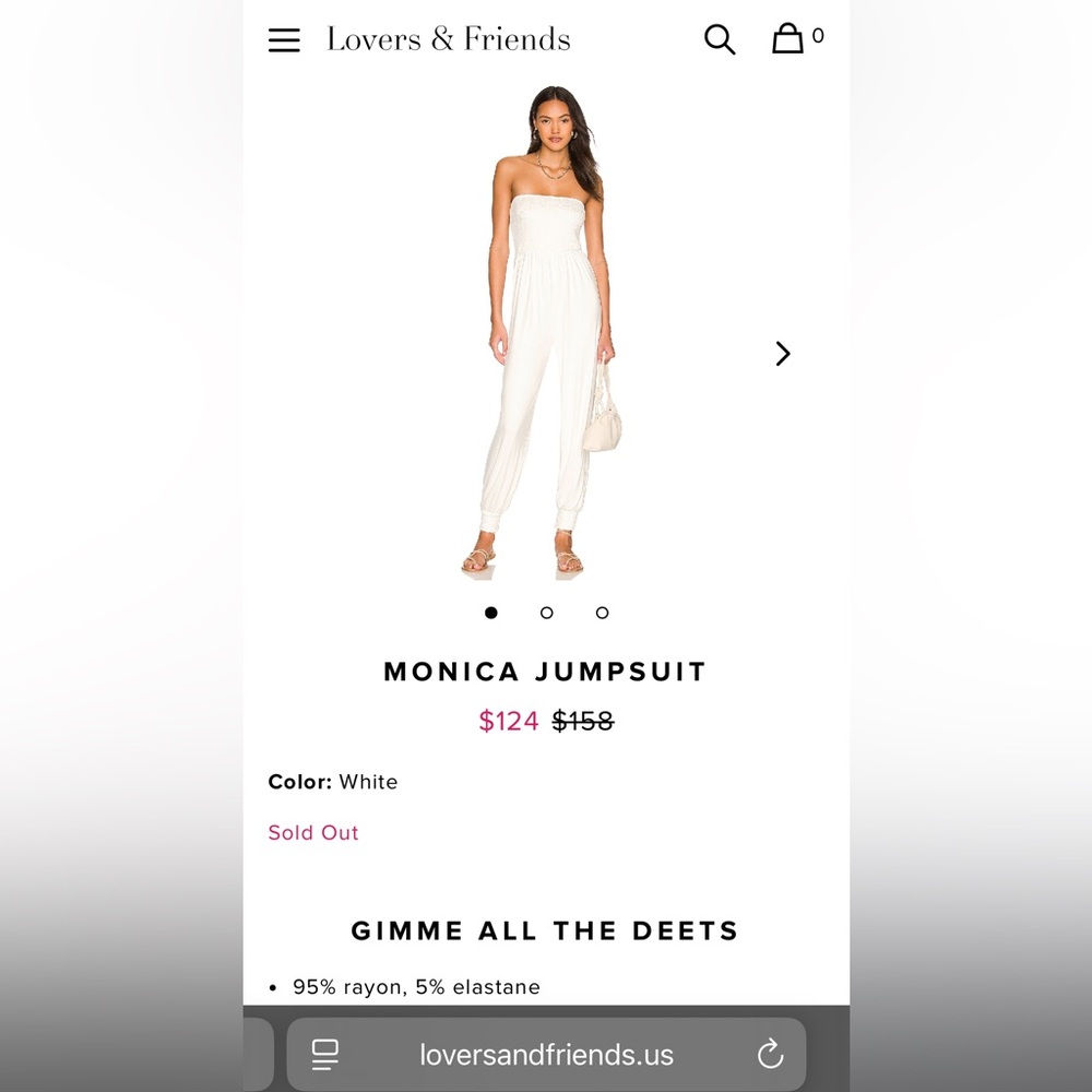 Lovers & Friends Monica White Jumpsuit